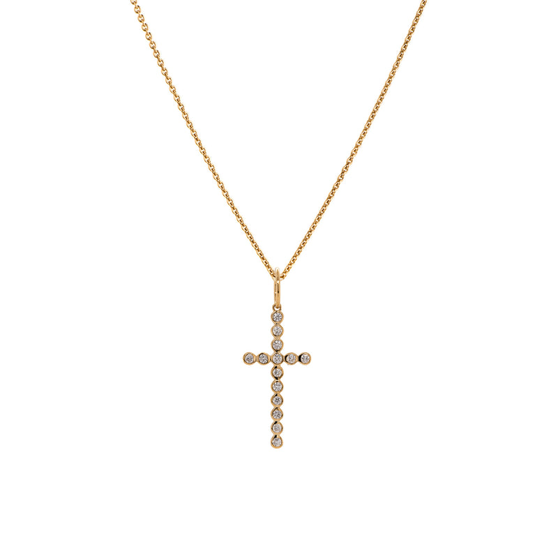 BEZEL-SET DIAMOND CROSS