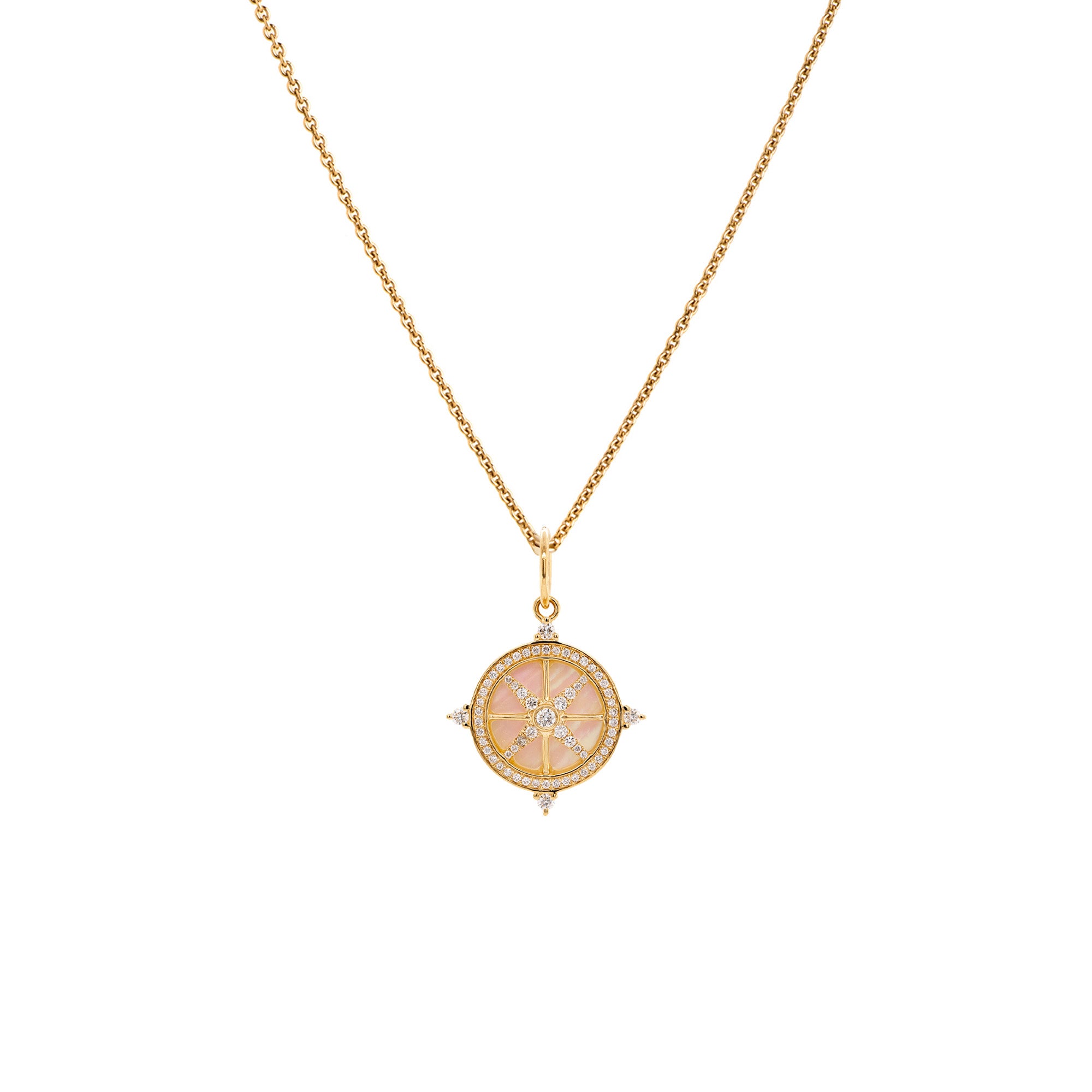 MOTHER-OF-PEARL COMPASS PENDANT