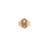 "G" Alphabet Signet Ring: A 14K gold signet ring with a letter 'G' design, set with small diamonds.