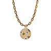Garden Medallion Chubby Diamond Cut Necklace: A gold medallion with a floral garden pattern on a Chubby Diamond Cut chain.