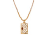GARNET FLORAL EVIL EYE DOG TAG