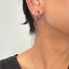 PINK SAPPHIRE OPEN BAR HUGGIES w/ REVERSIBLE PINK SAPPHIRE & WHITE SAPPHIRE ROUND EARRING EXTENSIONS