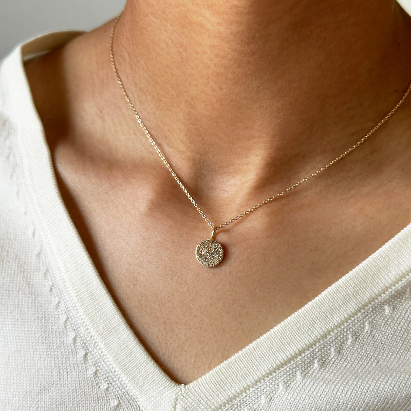 10MM ROUND PAVÉ DIAMOND PENDANT