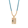 LONDON BLUE TOPAZ FLORAL EVIL EYE DOG TAG