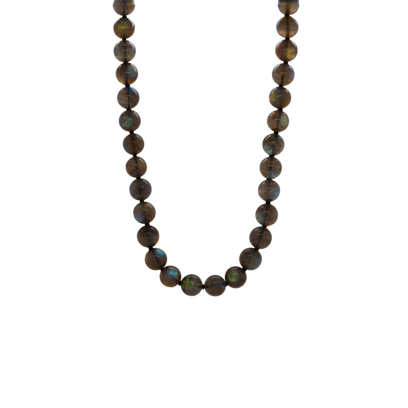 Labradorite Necklace: A necklace with round labradorite beads