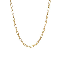Large Long Link 19" Chain:  Gold chain necklace on a white background