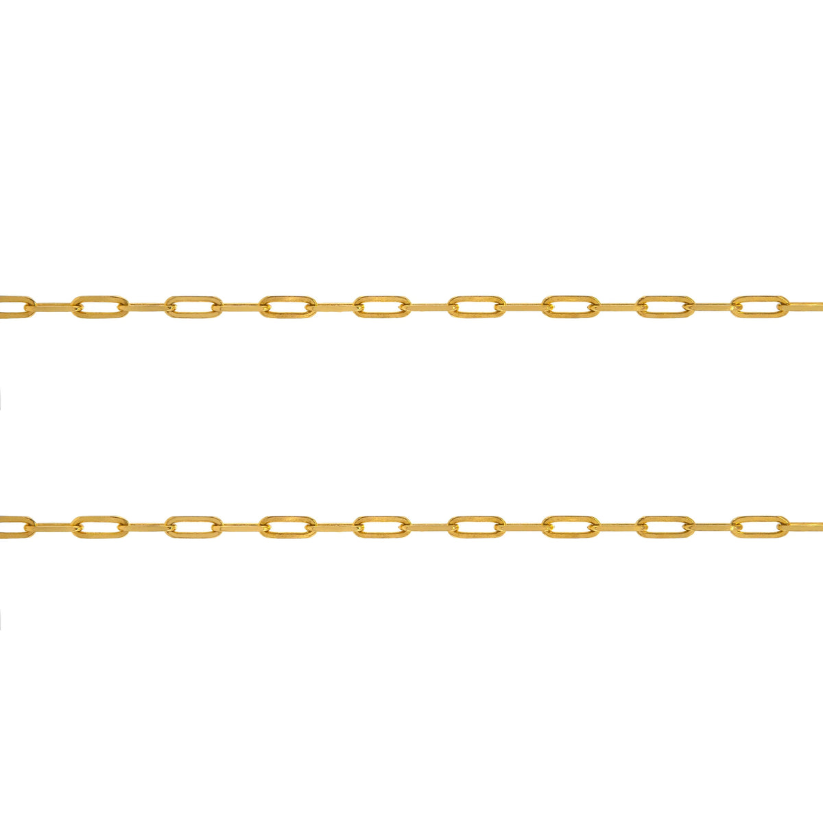 Large Long Link Chain: A 14K yellow gold long link chain with a lobster clasp fastening.