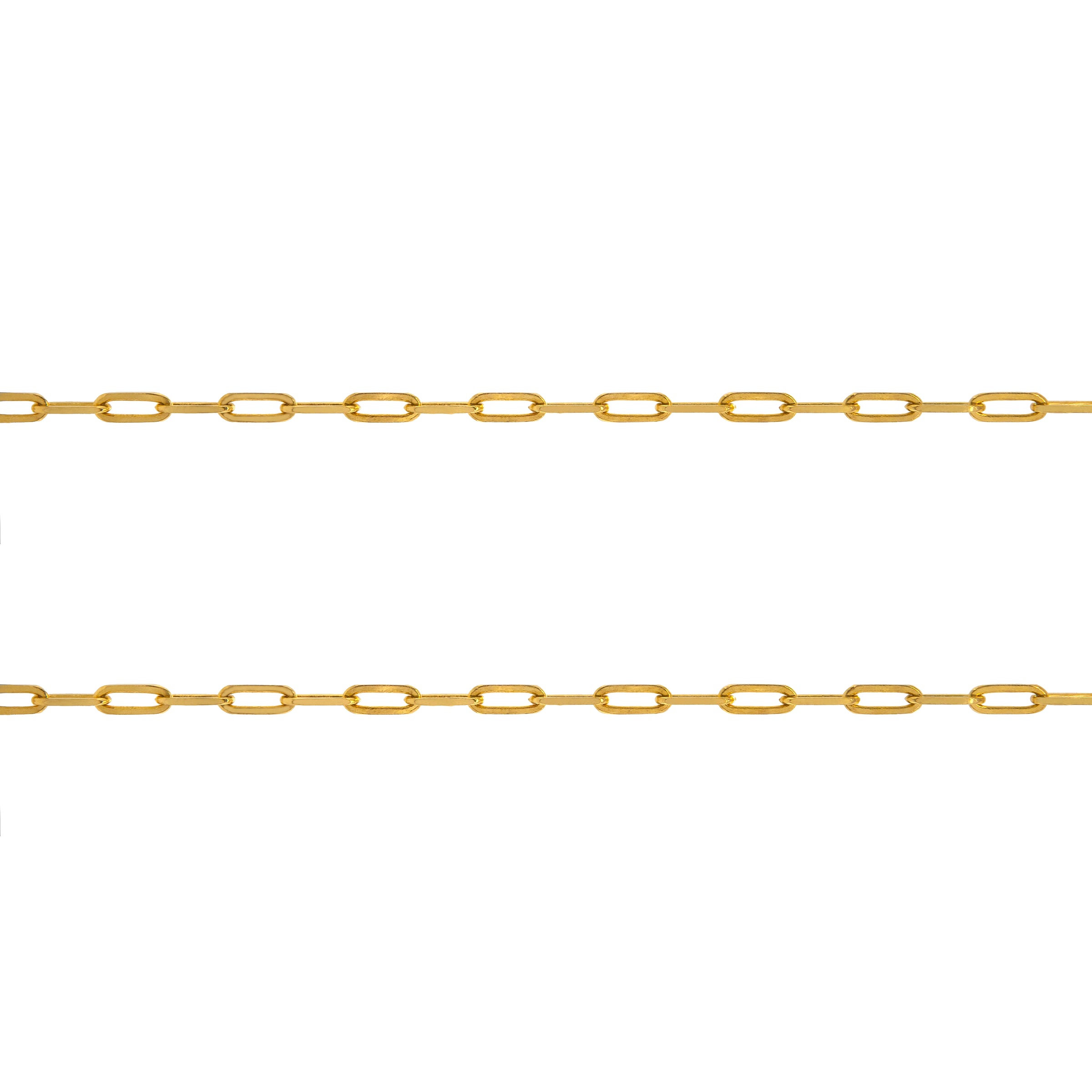 Large Long Link Chain: A 14K yellow gold long link chain with a lobster clasp fastening.