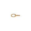 Left side up of the Large Oval Double-linked Charm clasp, a 14K gold large oval double-link charm clasp.