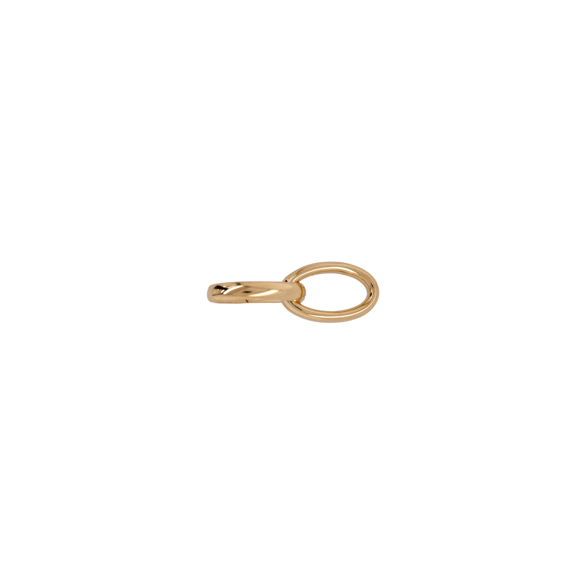 Right side up of the Large Oval Double-linked Charm clasp, a 14K gold large oval double-link charm clasp.
