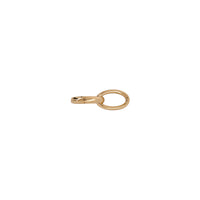 Right side up of the Large Oval Double-linked Charm clasp, a 14K gold large oval double-link charm clasp.