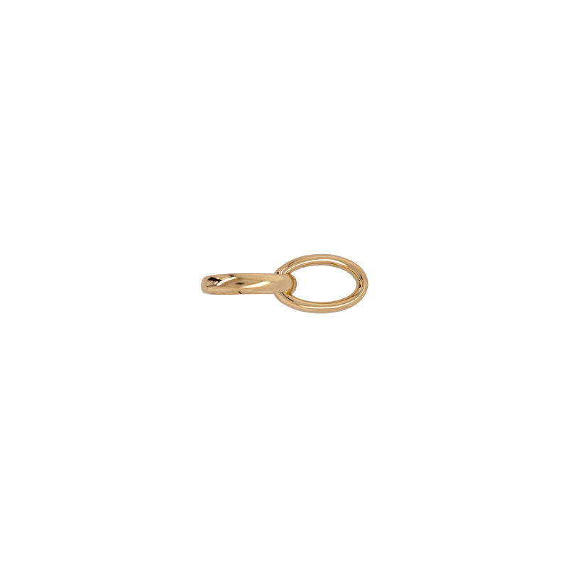 Right side up of the Large Oval Double-linked Charm clasp, a 14K gold large oval double-link charm clasp.
