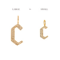 Comparison of the "c" Large White Diamond Alphabet Pendant and "c" Small White Diamond Alphabet Pendant