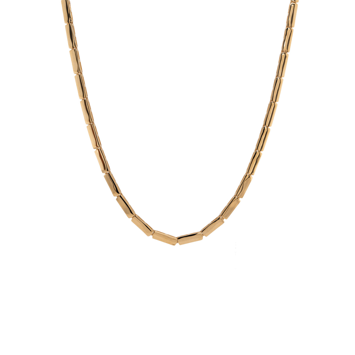 Liquid Vine Choker: A 14K gold choker necklace with a lobster clasp fastening.