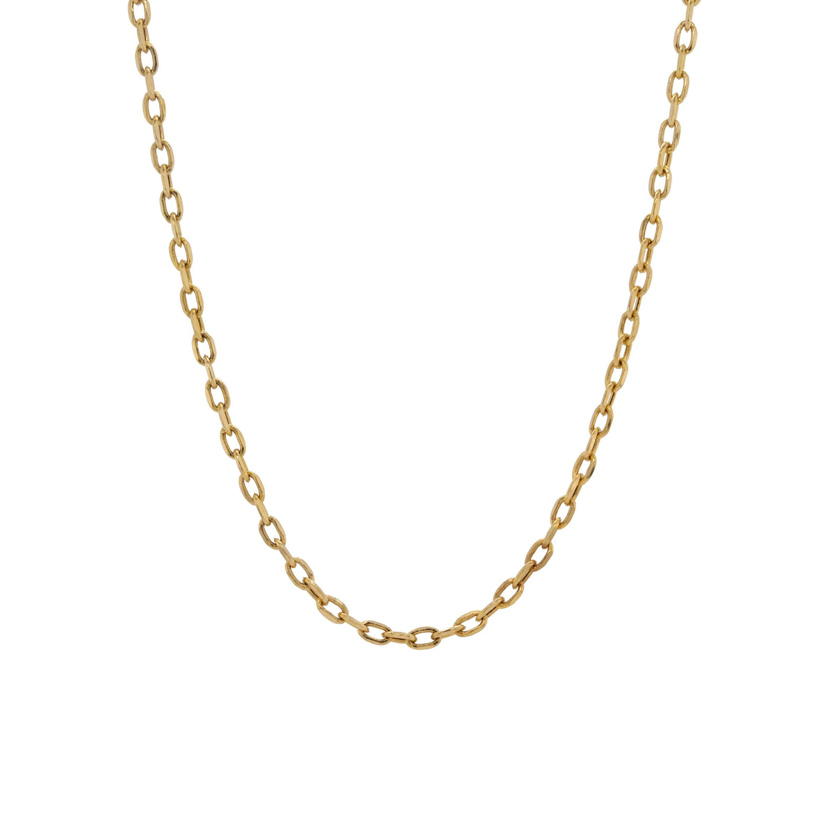 Long Link 19" Necklace Chain: 14K gold chain necklace on a white background