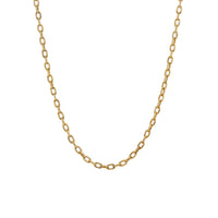 Long Link 19" Necklace Chain: 14K gold chain necklace on a white background