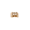 "M" Alphabet Signet Ring: A 14K gold signet ring with a letter 'M' design, set with small diamonds.