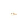 Left side up of the Medium Oval Double-linked Charm clasp, a 14K gold double-link charm clasp with a smooth finish on a white background.