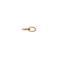 Right side up of the Medium Oval Double-linked Charm clasp, a 14K gold double-link charm clasp with a smooth finish on a white background.
