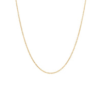 Mini Link 16"-17"-18" Adjustable Chain: 14K gold chain necklace on a white background