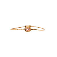 Morganite Liquid Teardrop Bracelet, 14K gold bracelet with a teardrop shaped pink gemstone on a white background