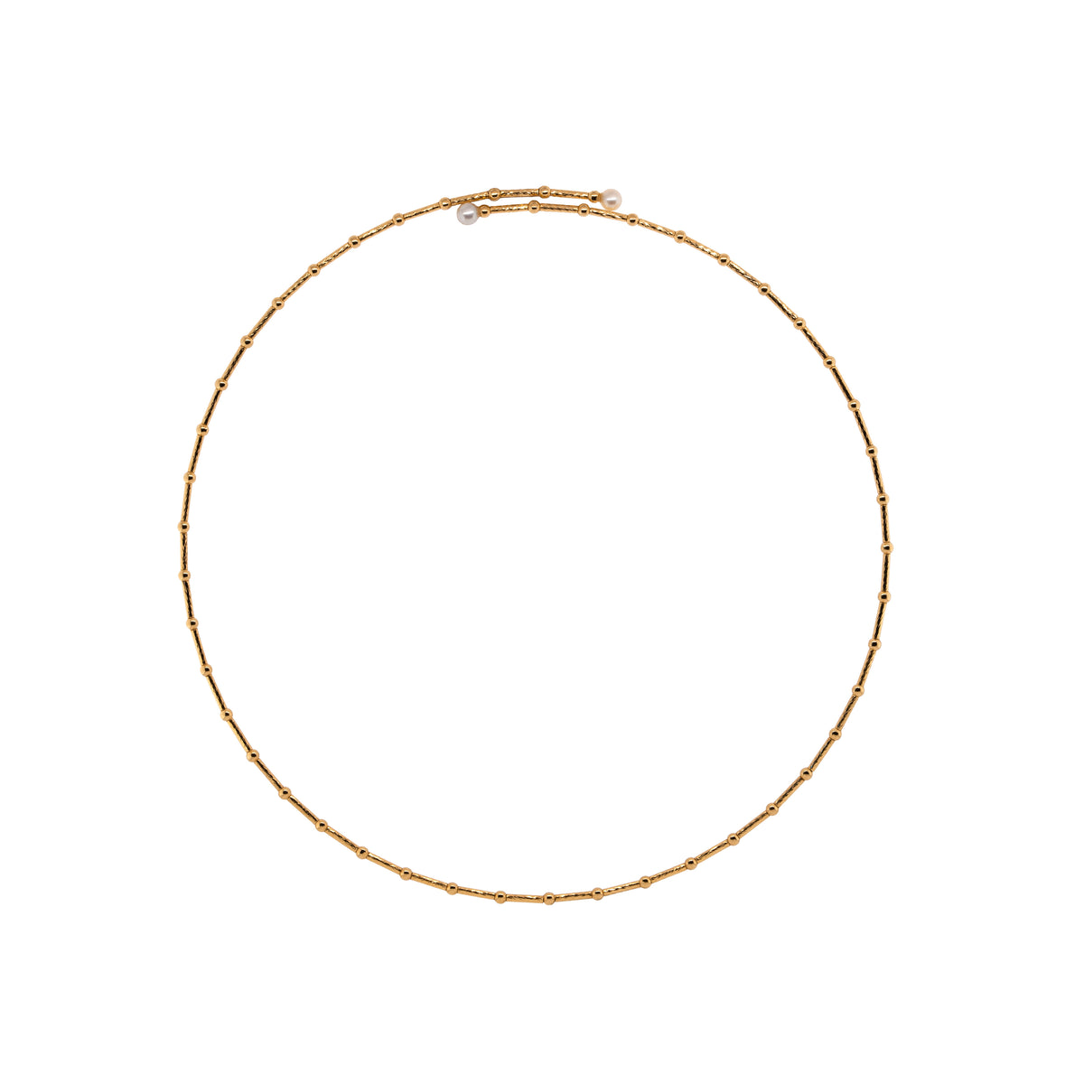 Open Ended Choker, 14K gold choker on a white background