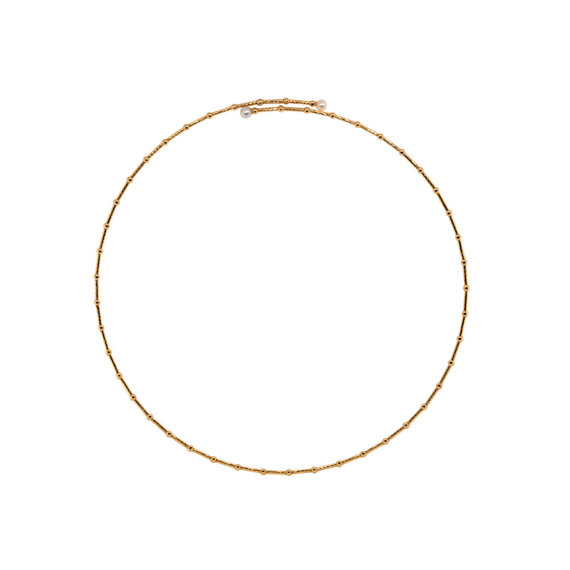 Open Ended Choker, 14K gold choker on a white background