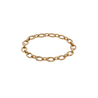 Oval Link Charm Bracelet, a 14K gold bracelet with oval links that can open to add charms