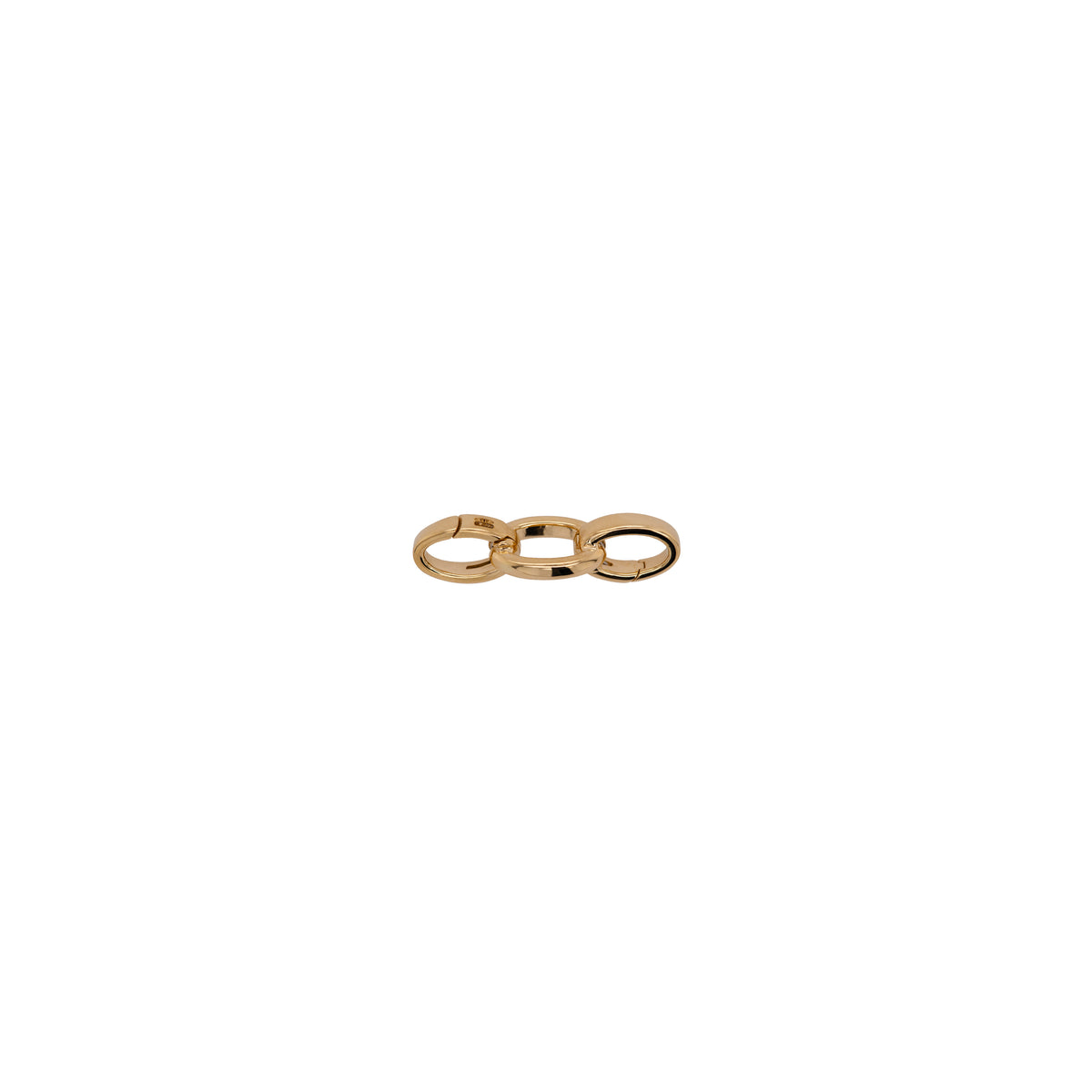Oval Triple-linked Charm clasp, A 14K gold oval triple-link charm clasp.