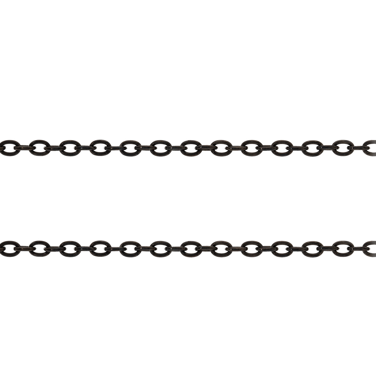 Oxidized Silver Oval Link Chain: Black chain on a white background