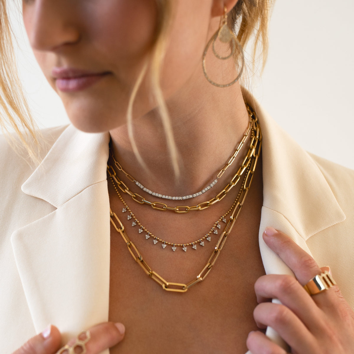 DIAMOND ROW NECKLACE