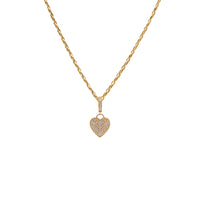 Pavé Diamond Heart Locket Necklace: 14K Gold Diamond embedded Heart Locket Pendant with a chain