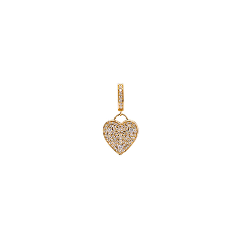 Pavé Diamond Heart Locket: 14K Gold Diamond embedded Heart Locket Pendant 