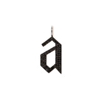 LARGE BLACK DIAMOND ALPHABET PENDANT