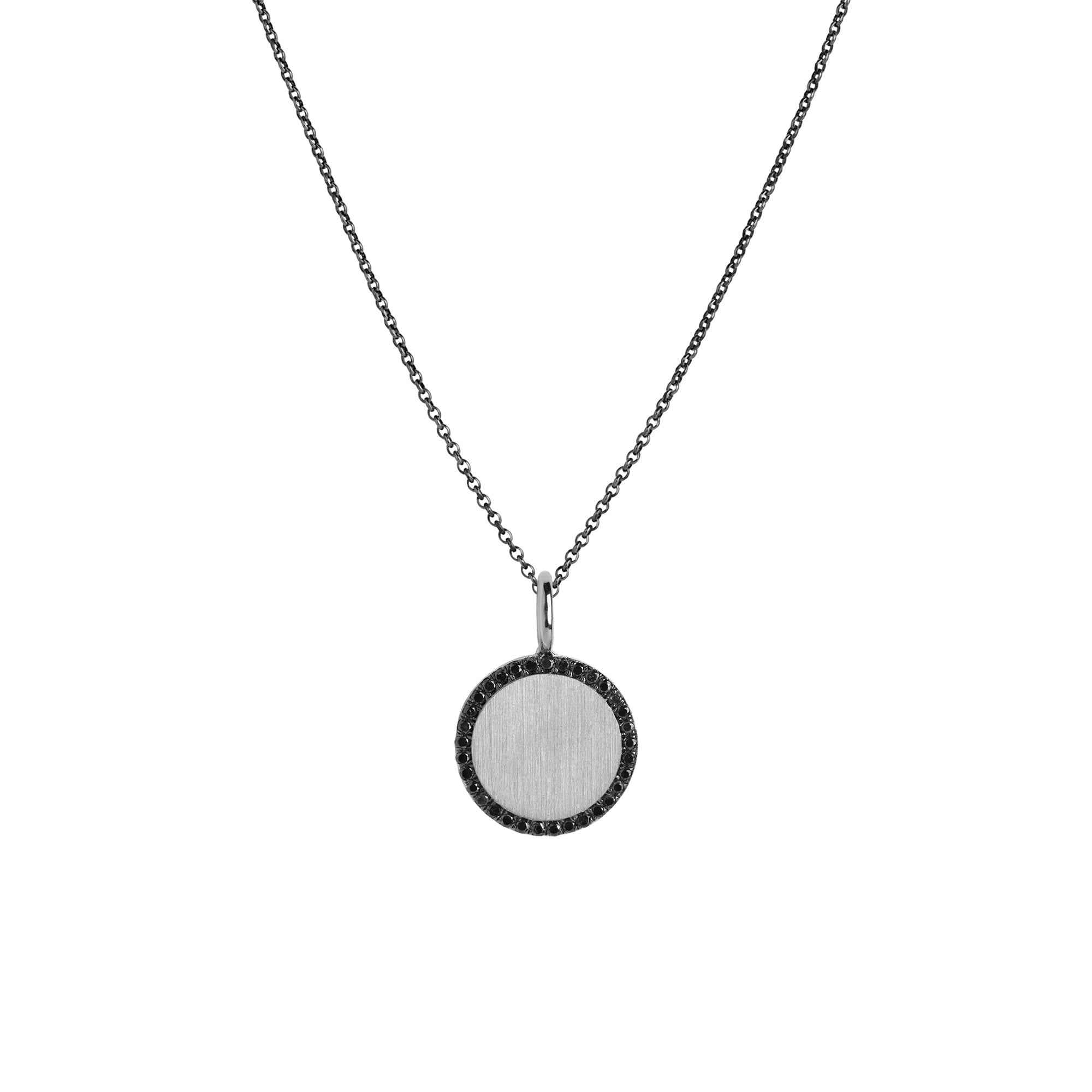 ROUND BLACK DIAMOND PENDANT