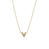 Single Diamond Venus Necklace: A 14K yellow gold chain necklace with a lobster clasp fastening, featuring a single diamond-shaped pendant.