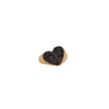 Slanted Heart Ring: Heart shaped ring with black diamonds