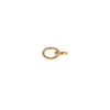 Left side up of the Small Oval Double-linked Charm clasp, a 14K gold small double-link clasp on a white background