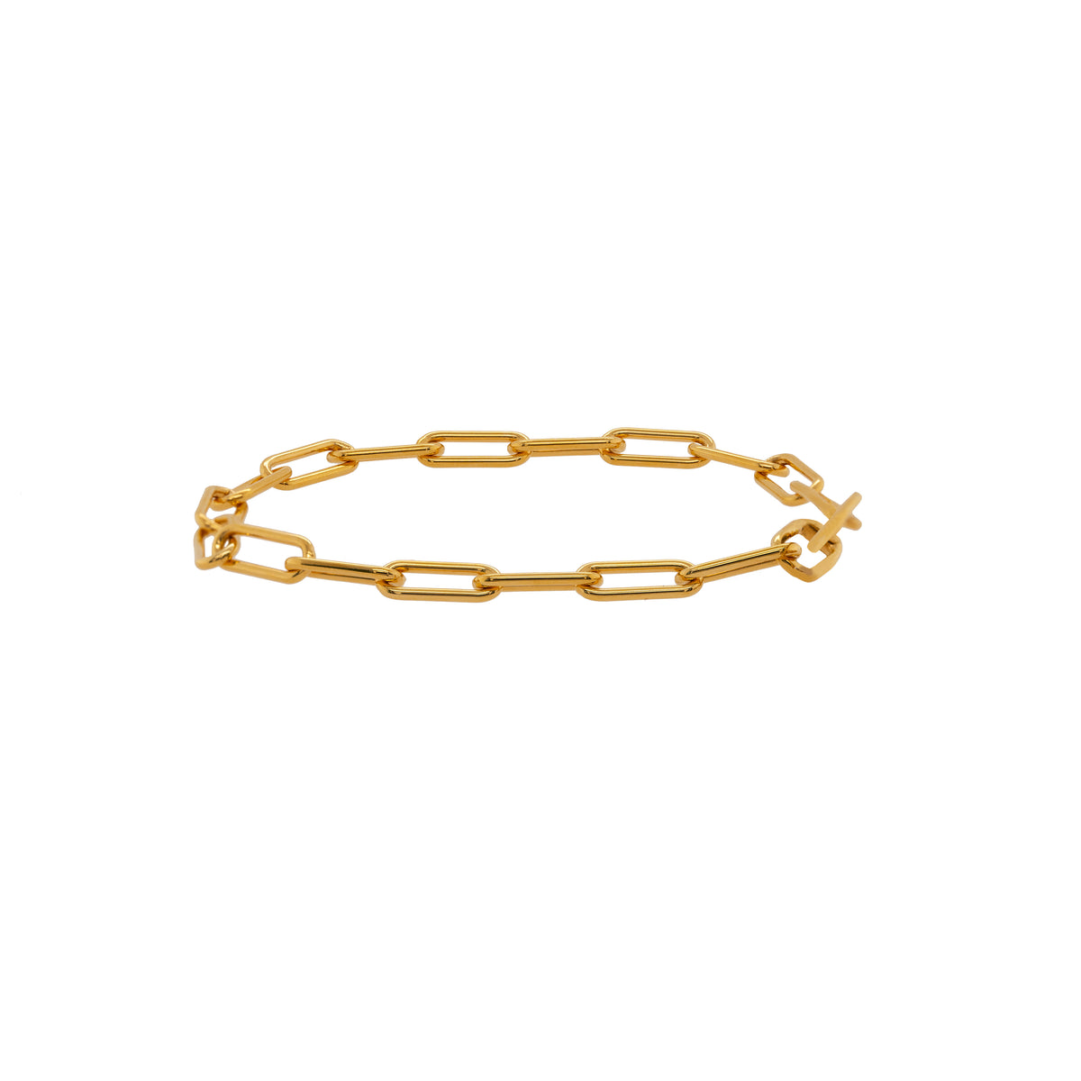 Gold chain bracelet, Timeless Bracelet , on a white background