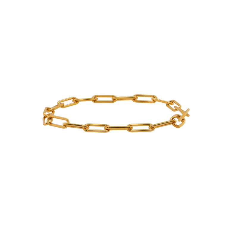 Gold chain bracelet, Timeless Bracelet , on a white background