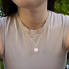 PINK OPAL PUFFY HEART PENDANT