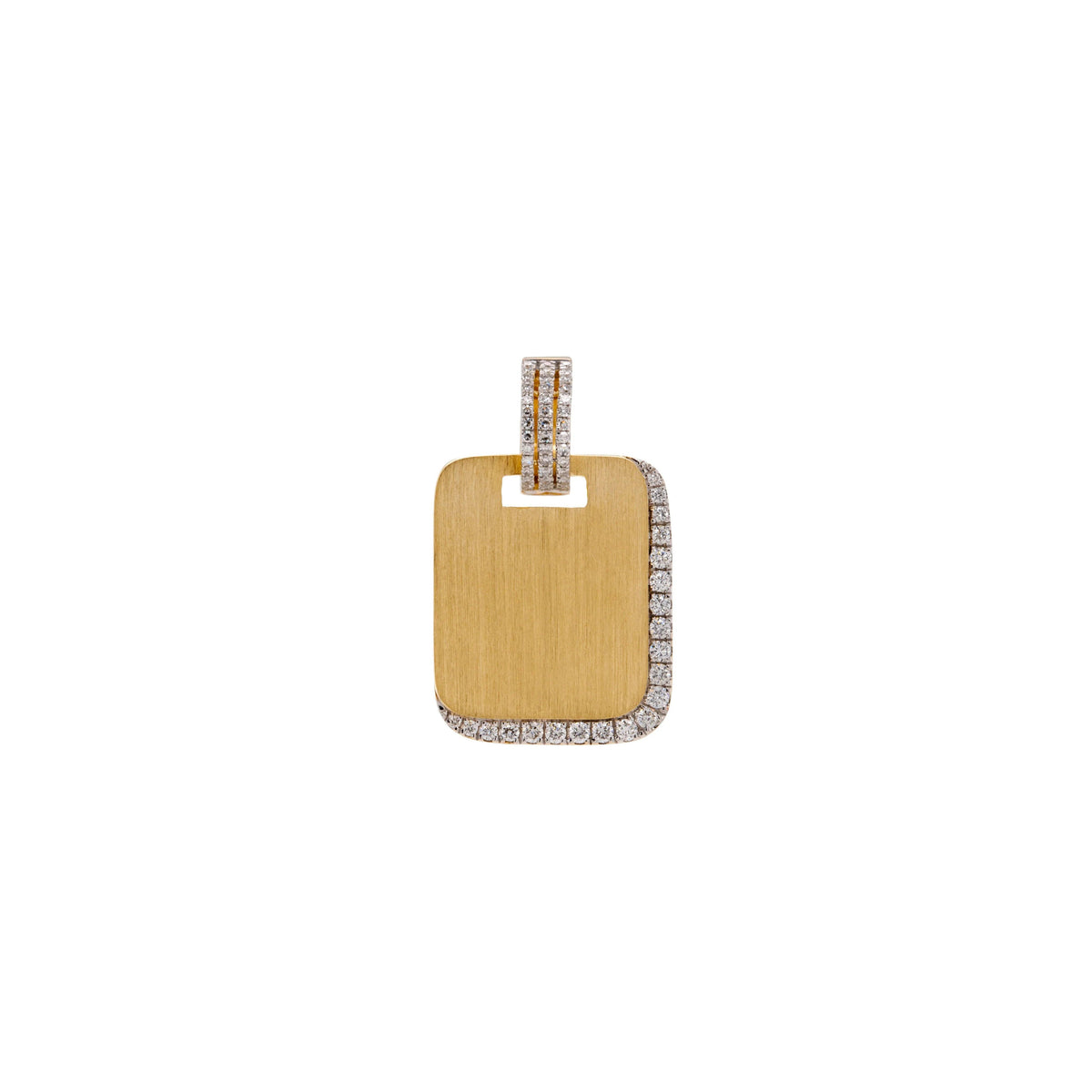  White Diamond Shadow Pendant: A rectangular gold diamond pendant