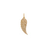 White Diamond Wing Pendant: A gold diamond pendant in the shape of a wing