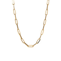 X-Large Long Link Chain: 14K Gold chain necklace on a white background