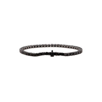 The back side of the 3mm Black Diamond Tennis Bracelet on a white background