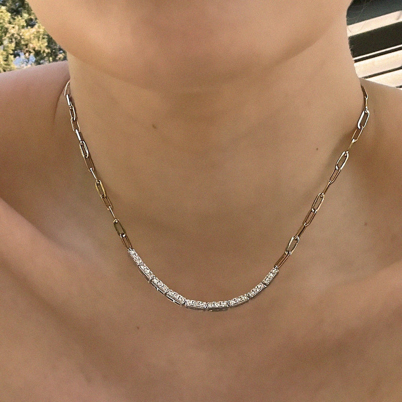 DIAMOND ROW NECKLACE