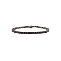 The front side of the 3mm Black Diamond Tennis Bracelet on a white background