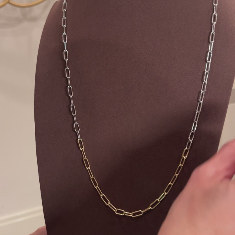 Tutorial on the multiple ways to wear the Mixed Metal Timeless Lariat.