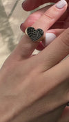 SLANTED HEART RING
