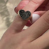 SLANTED HEART RING